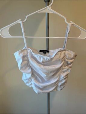 Ambiance White Ruched Spaghetti Strap Cami
